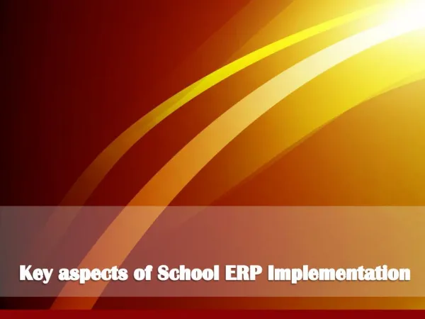 Key aspects of School ERP Implementation