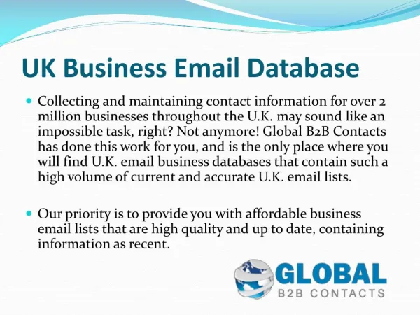 UK Business Email Mailing Lists
