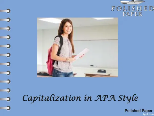Capitalization in APA Style