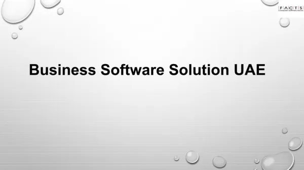Business Software Solution UAE