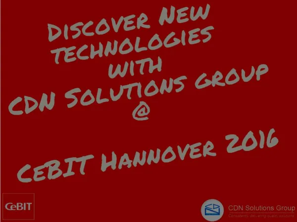 CDN Solutions Group Confirms CeBIT Hannover 2016 Attendance