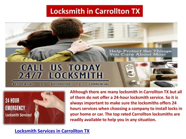 Locksmith services in Carrollton