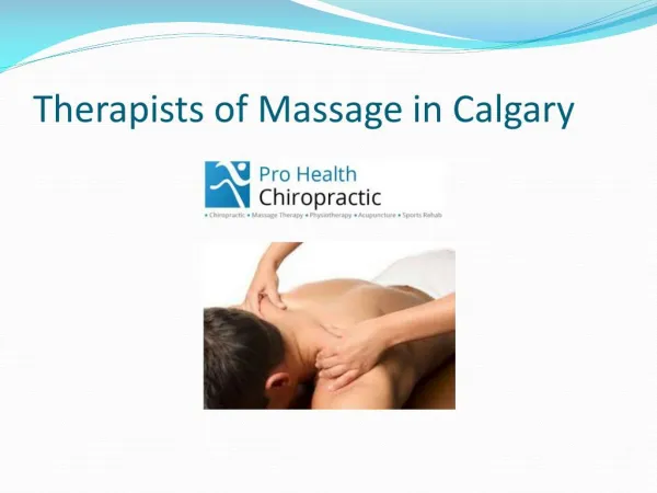Therapists of Massage in Calgary