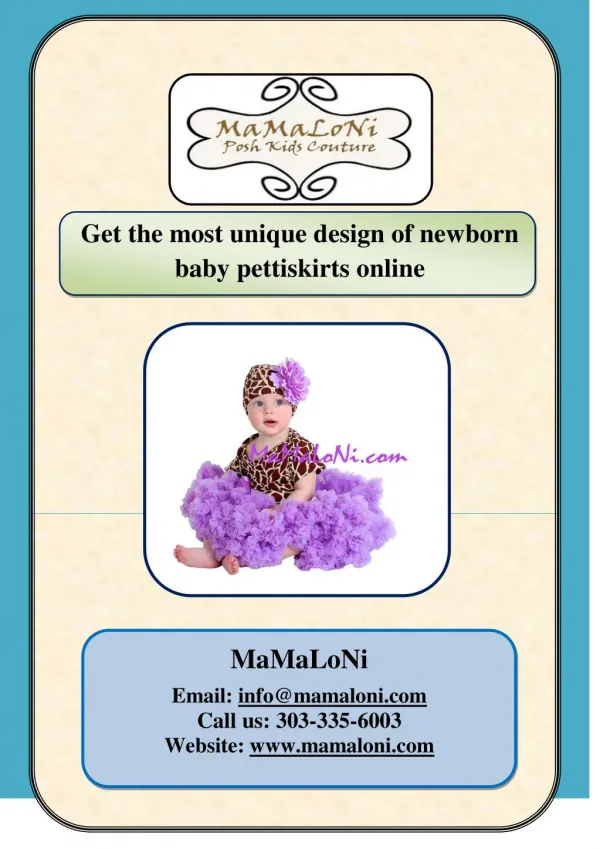 Get the most unique design of newborn baby pettiskirts online