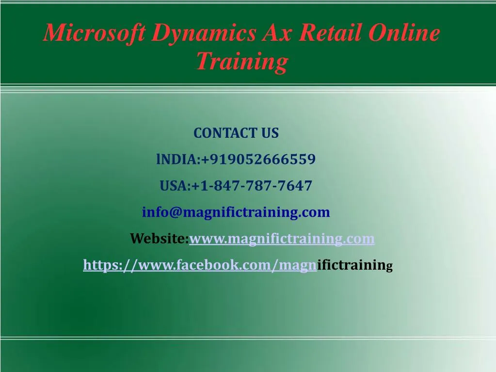 microsoft dynamics ax retail online training