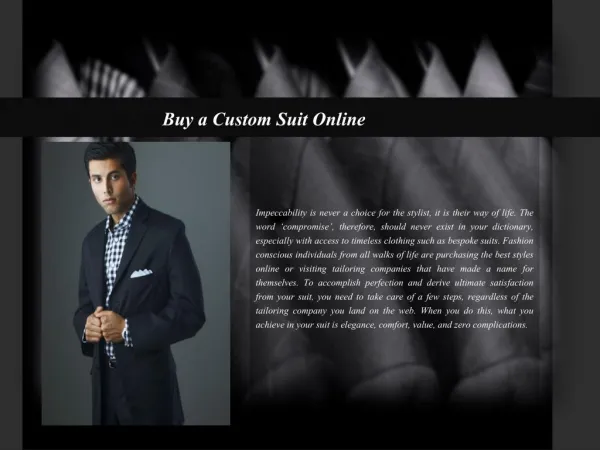 Buy a Custom Suit Online