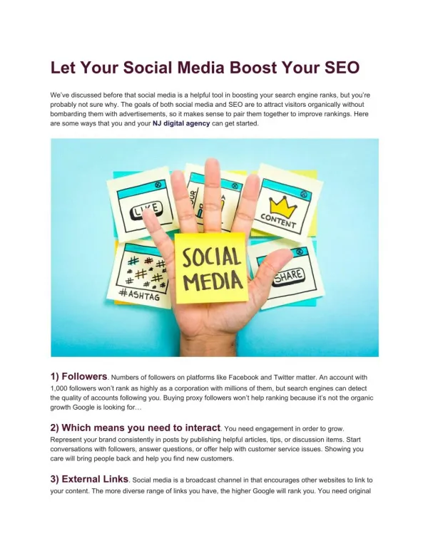 Let Your Social Media Boost Your SEO