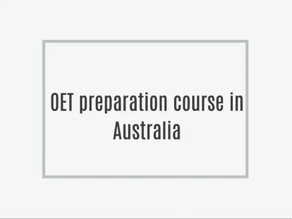 OET Training in Adelaide