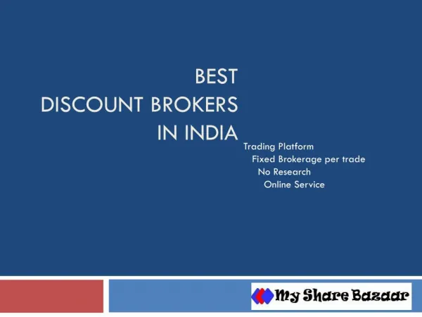 Best Discount Brokers in India