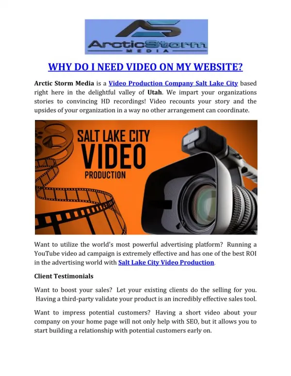 WHY DO I NEED VIDEO ON MY WEBSITE?