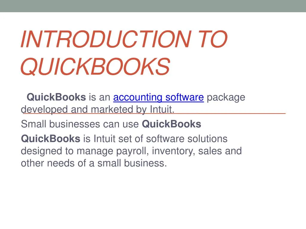 introduction to quickbooks