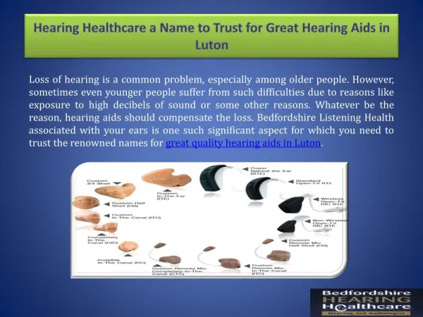 Hearing Healthcare a Name to Trust for Great Hearing Aids in Luton