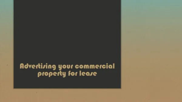 Advertising your commercial property for lease
