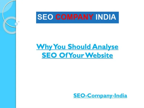 Why You Should Analyse SEO Of Your Website