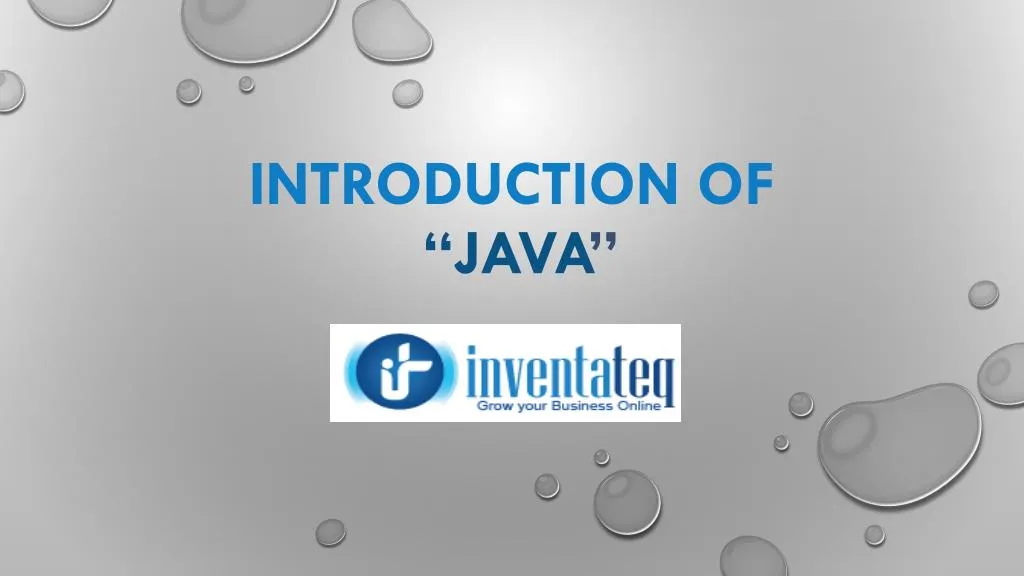 introduction of java