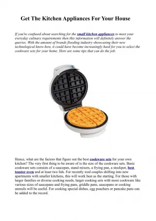 Small kitchen appliances - slide 1
