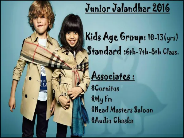 Junior Jalandhar Smart Kid 2016 Presented By Cornitos