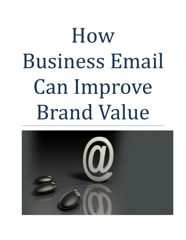 How Business Email Can Improve Brand Value