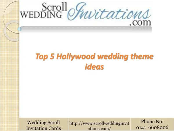 Top 5 Hollywood wedding theme ideas