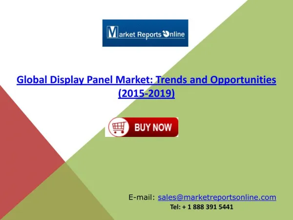 2019 Display Panel Market Global Trends and Forecasts Analysis