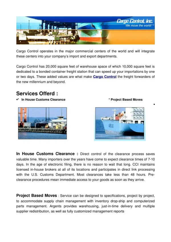 International Cargo Logistics Services