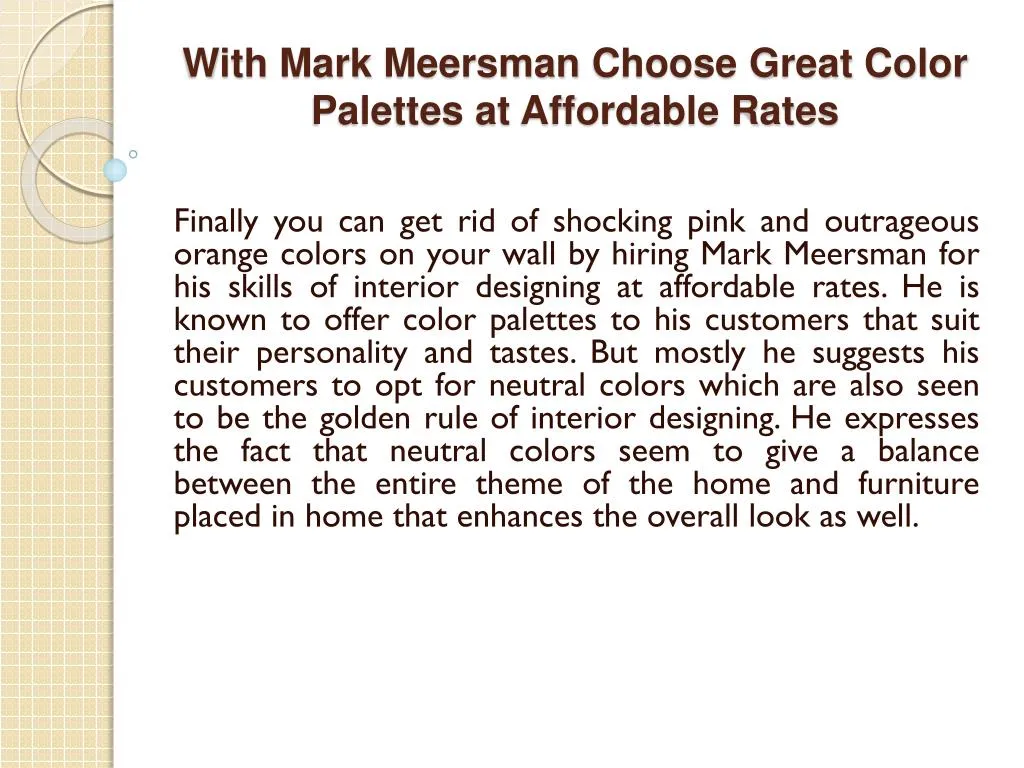 with mark meersman choose great color palettes at affordable rates