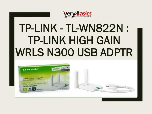 TP-LINK - TL-WN822N TP-Link High Gain Wrls N300 USB Adptr