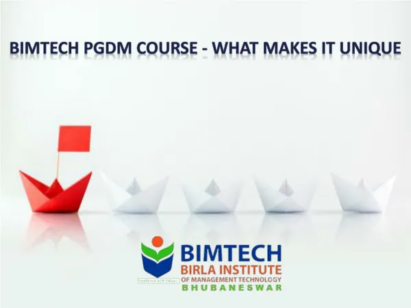 BIMTECH PGDM Course - What Makes It Unique