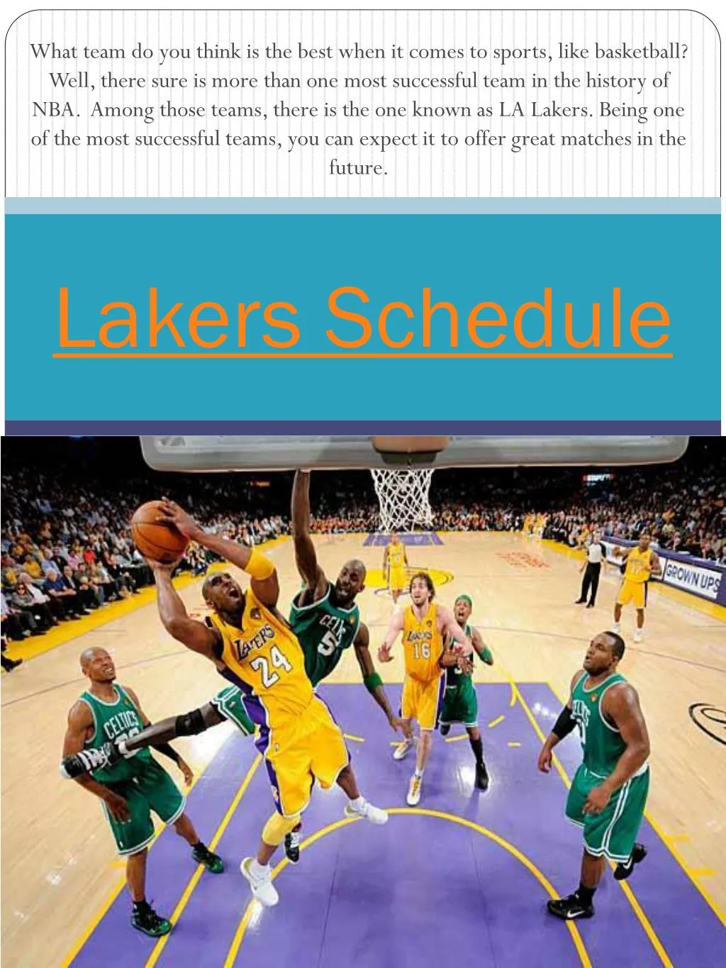lakers schedule