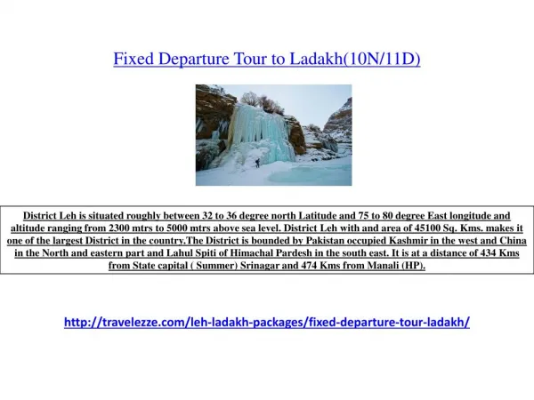 Fixed Departure Tour to Ladakh(10N/11D)