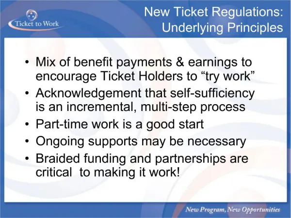 New Ticket Regulations: Underlying Principles