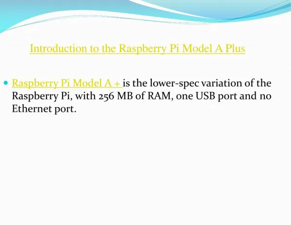 Raspberry Pi Model A India