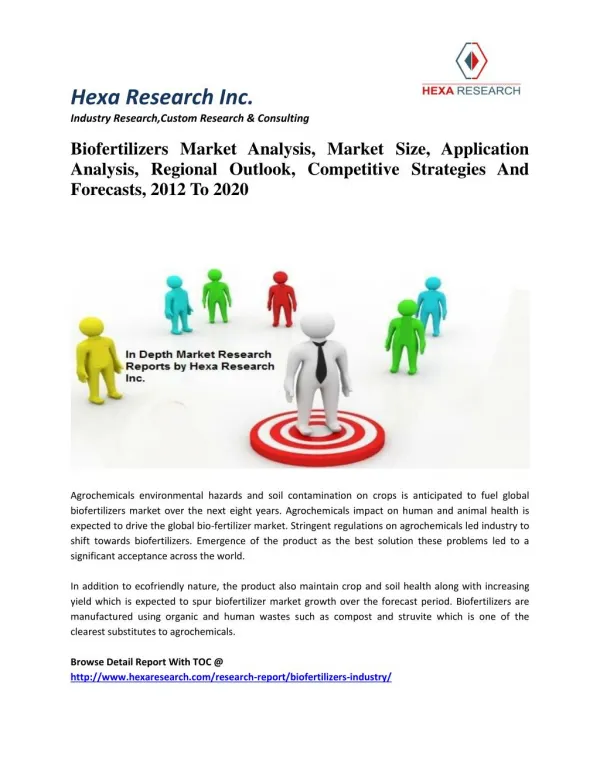 Biofertilizers Market Analysis, Market Size, Competitive Strategies And Forecasts, 2012 To 2020