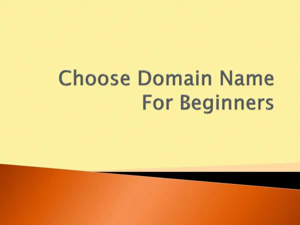 Choose Domain Name For Beginners