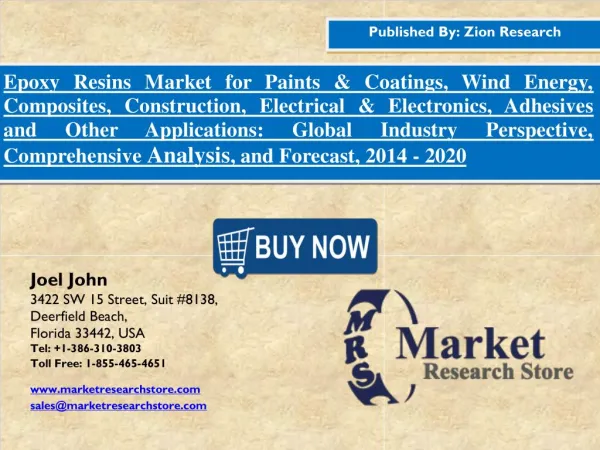 Epoxy Resins Market Growth, Trends, Forecast and Value Chain 2015-2020