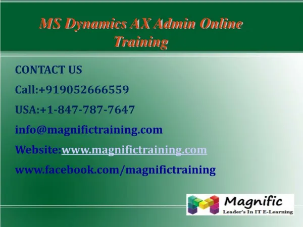 Microsoft Dynamics Ax Administrator Online Training in Australia