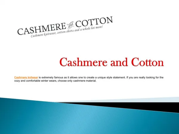 Unique Cashmere knitwear in UK