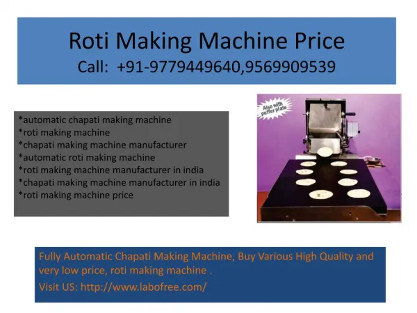Roti Making Machine Manufacturer in india, Roti Making Machine Price