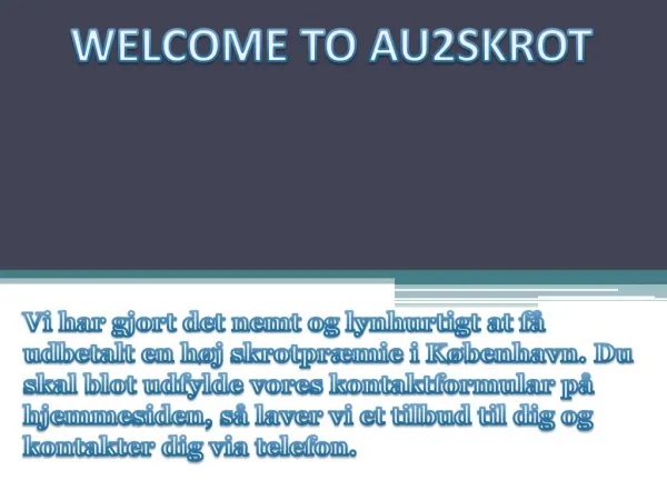 Velkommen til Au2Skrot