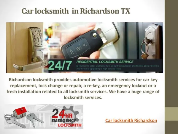 Car locksmith Richardson TX