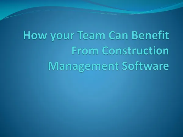Benefits From Construction Management