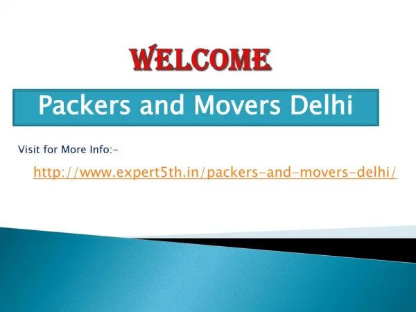 Expert5th Packers and Movers in Delhi - Provide High excellent quality Services