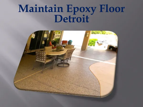 Maintain Epoxy Floor Detroit