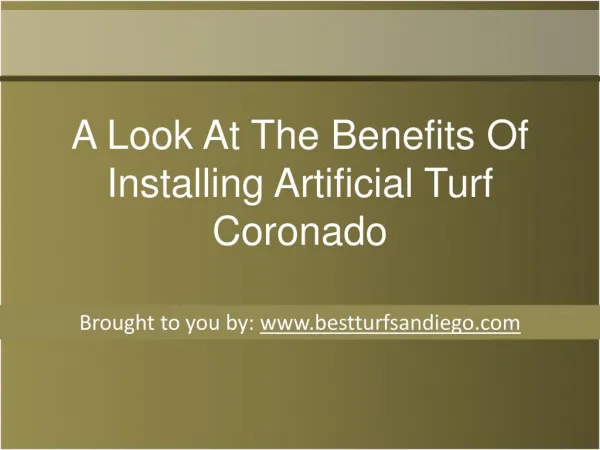 A Look At The Benefits Of Installing Artificial Turf Coronado
