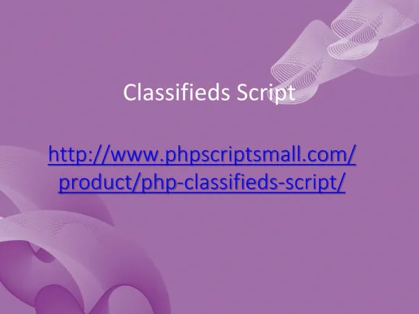 Classifieds Script