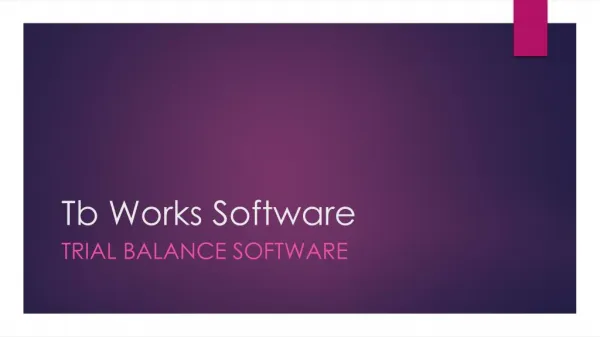Tb works software | Features