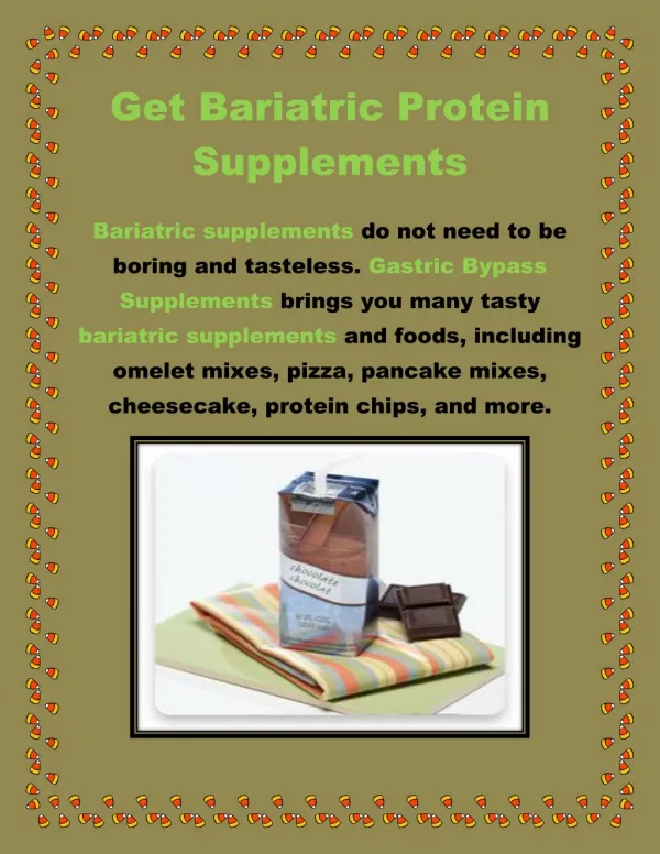 Get Bariatric Protein Supplements