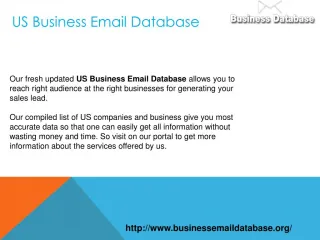 US Business Email Database - slide 1