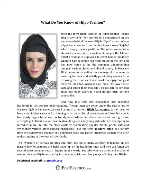 What Do You Know of Hijab Fashion?