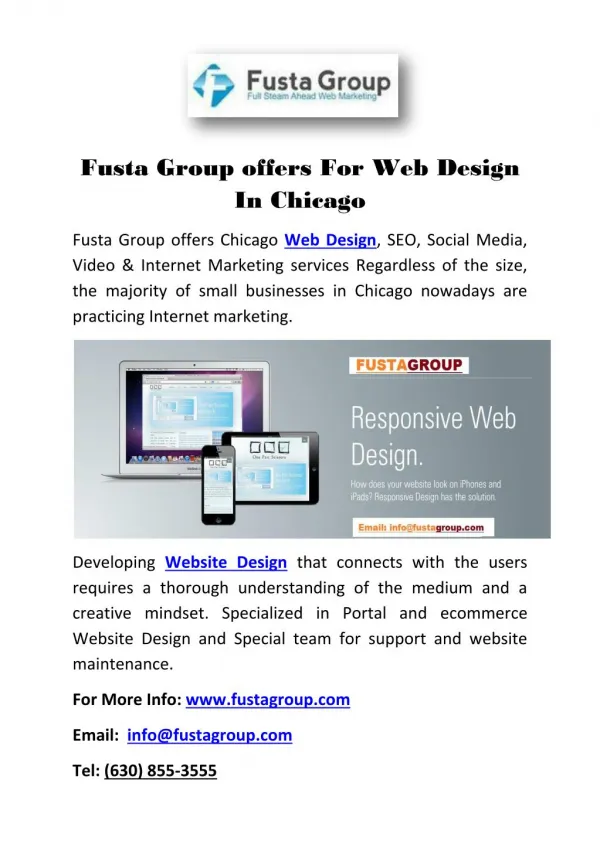 Fusta Group offers For Web Design In Chicago